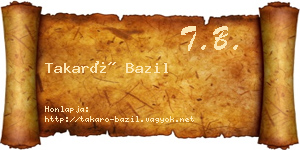 Takaró Bazil névjegykártya